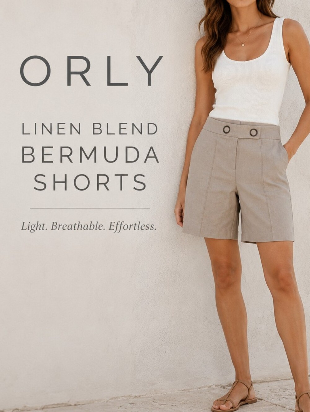 ORLY Linen Blend Smart Bermuda shorts Sz M